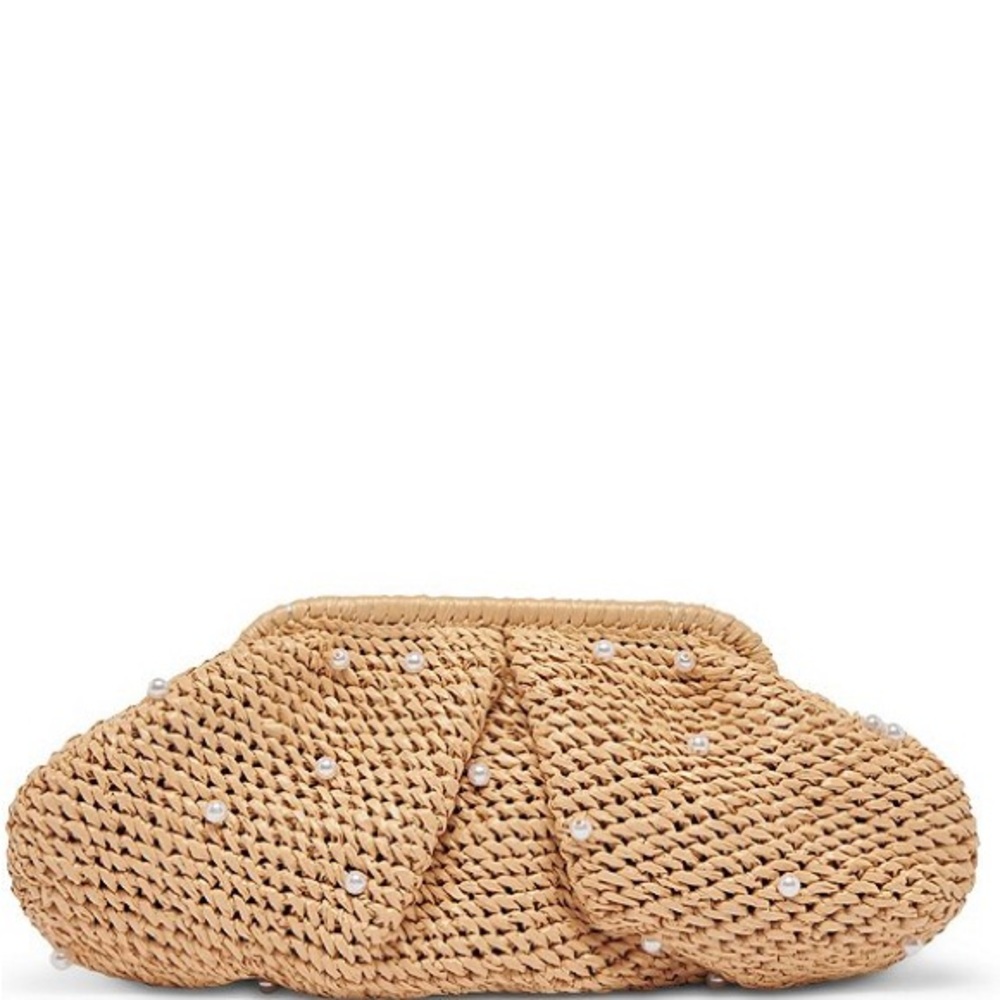 NWT Dolce Vita Crissy Woven Large Pearl Clutch